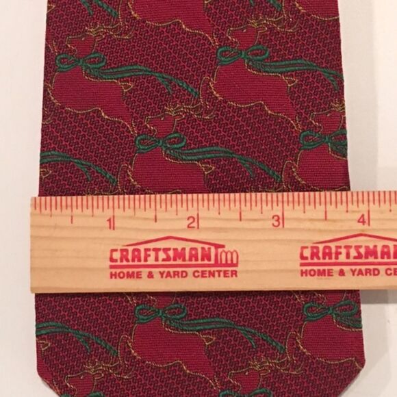 Men's Christmas Tie All Over Reindeer Pattern by Robert Talbott - Picture 3 of 3